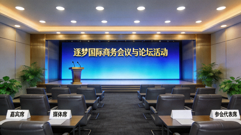 逐梦国际商务会议与论坛活动高端会议现场布置图