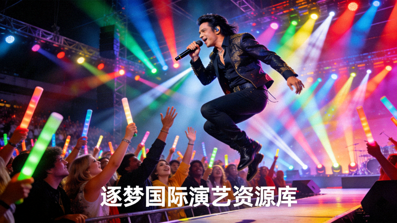 逐梦国际演艺资源库中明星歌手在大型演唱会上的表演瞬间